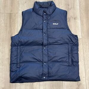 Golf Wang navy blue reversible puffer vest size XL B22